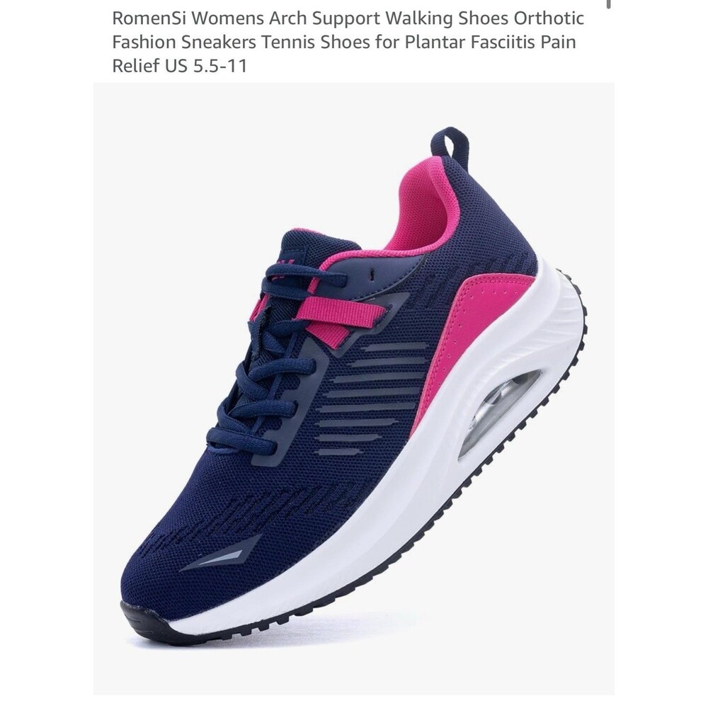 Romensi Womens Arch Support Walking Shoes Comfortable Orthotic Casual $52 NWB 9